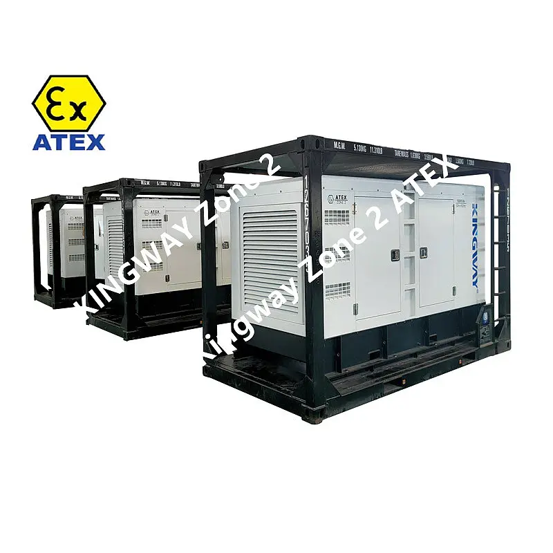 Kingway Atex Zone 2 Ex proof 200KVA Cummins Engine Generator with DNV certificate Standards lifting frame